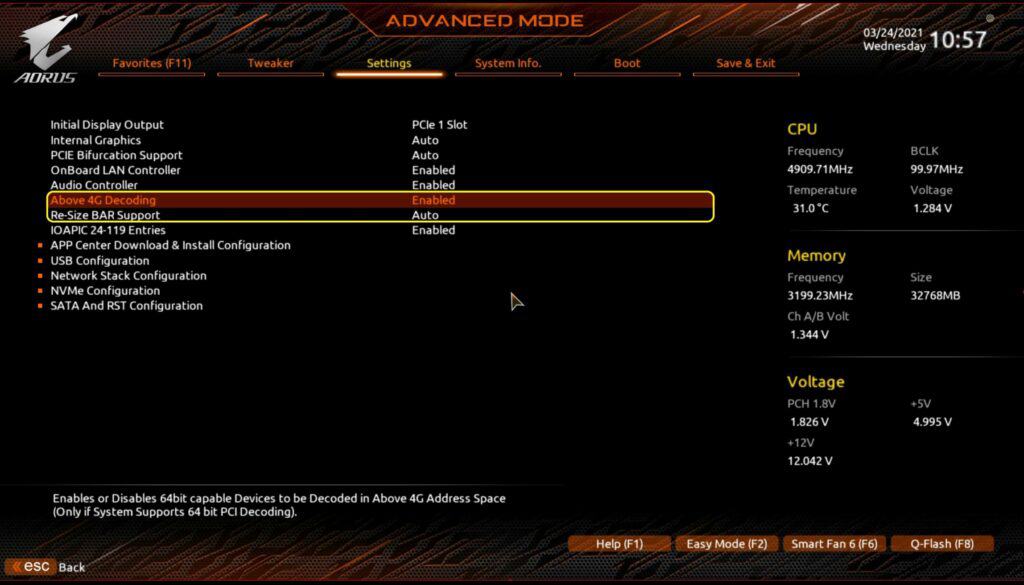 Resize Bar Activation Sur Aorus