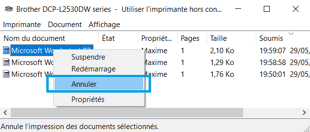 Annuler Documents En Attente D'impression Windows