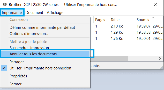 Annuler Tous Les Documents Impression Windows