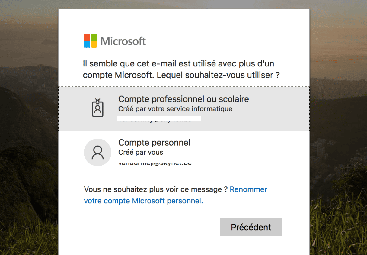 Compte Pro Ou Personnel Microsoft