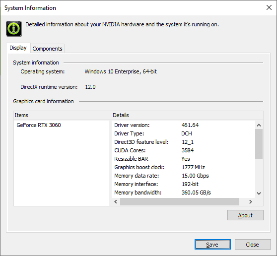 Nvidia Geforce Rtx 30 Series Resizable Bar Nvidia Control Panel Enabled
