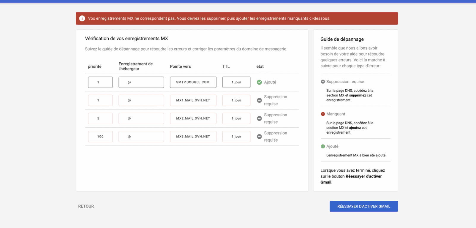 Paramétrage Dns Google