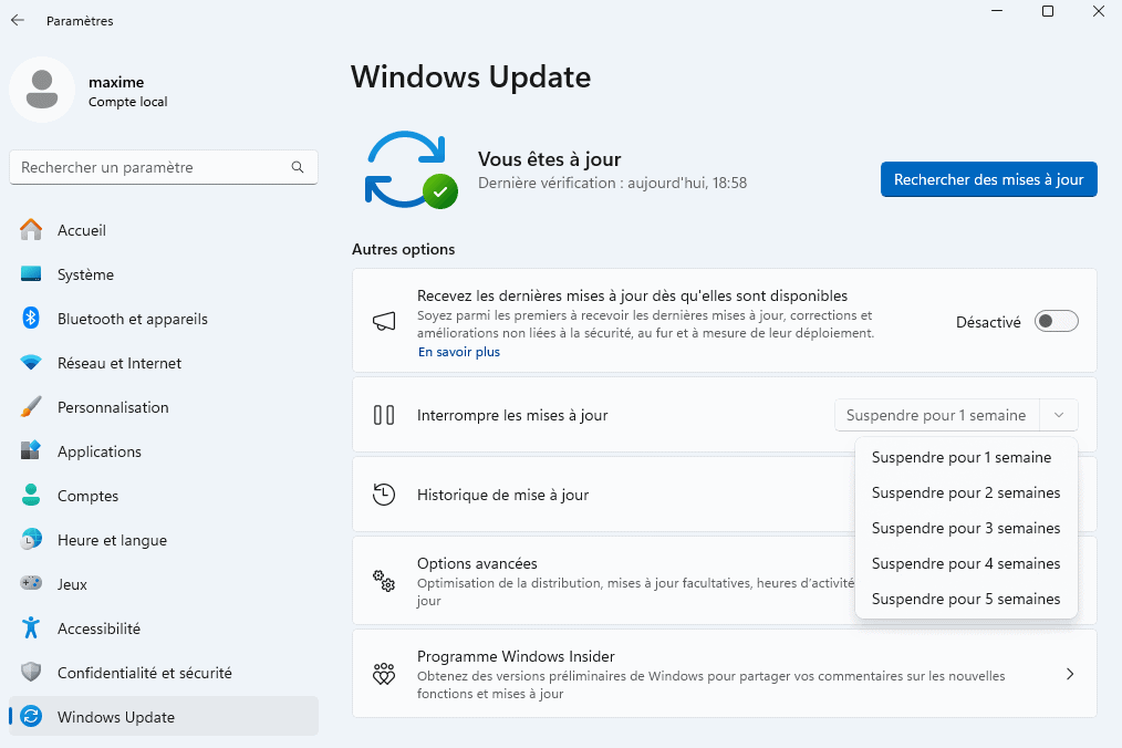 Desactiver Maj Windows 11 Pendant Un Mois